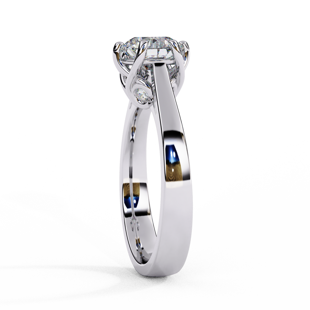 Round Cut Lab Diamond Solitaire Engagement Ring