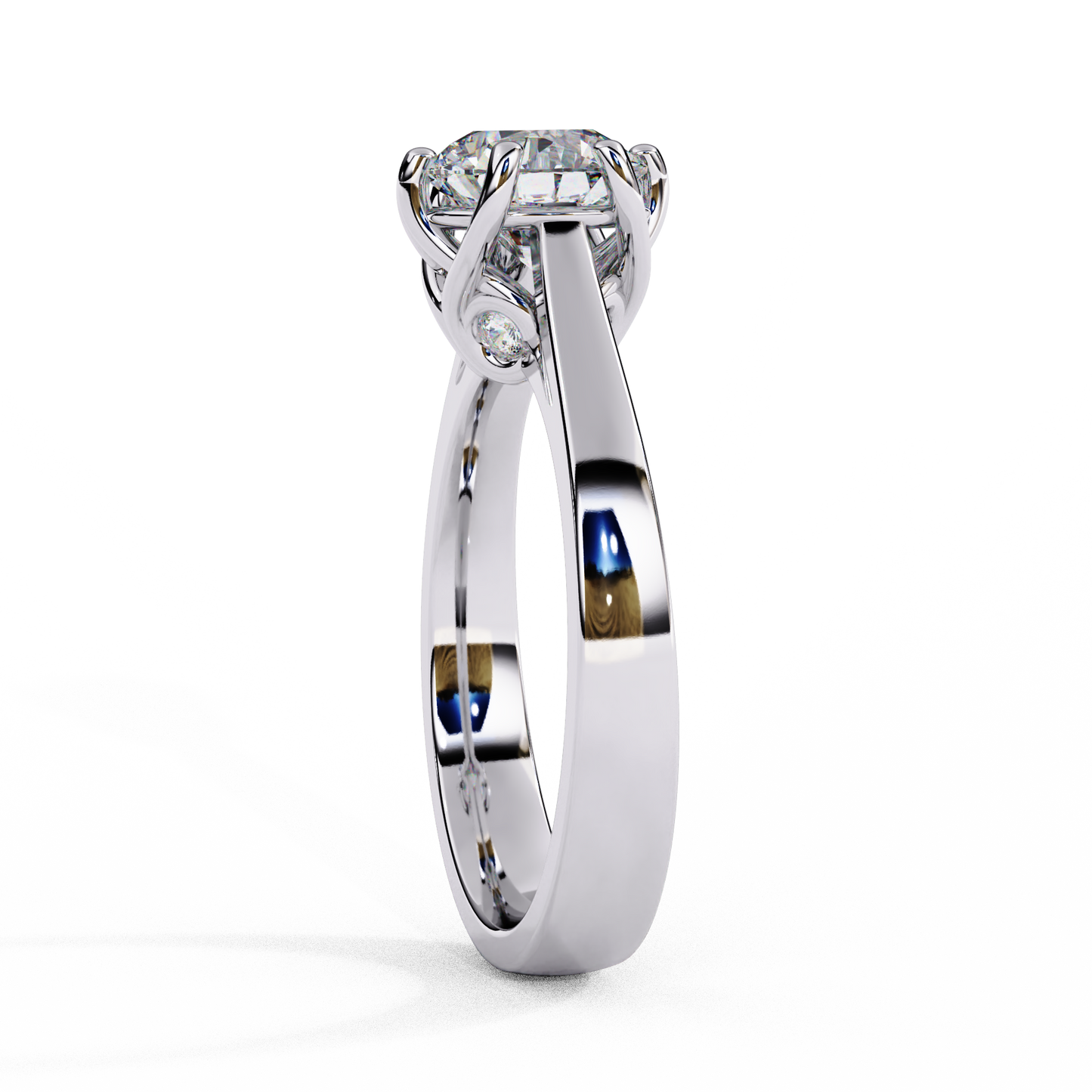 Round Cut Lab Diamond Solitaire Engagement Ring