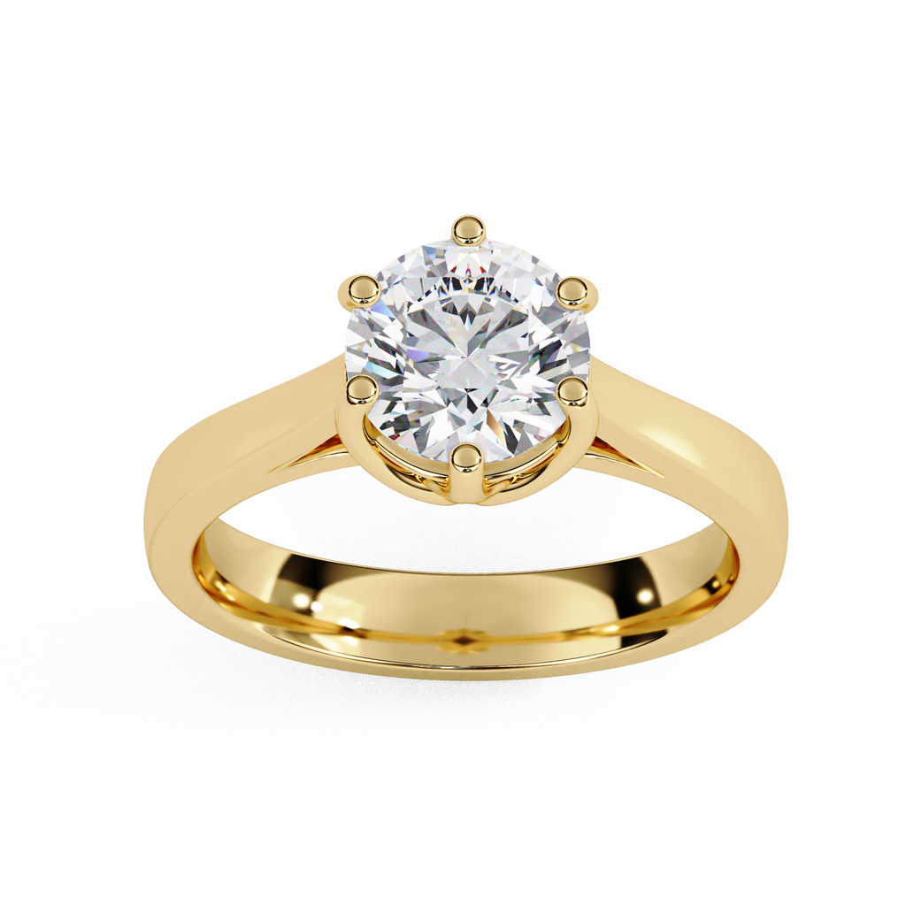 Round Cut Lab Diamond Solitaire Engagement Ring