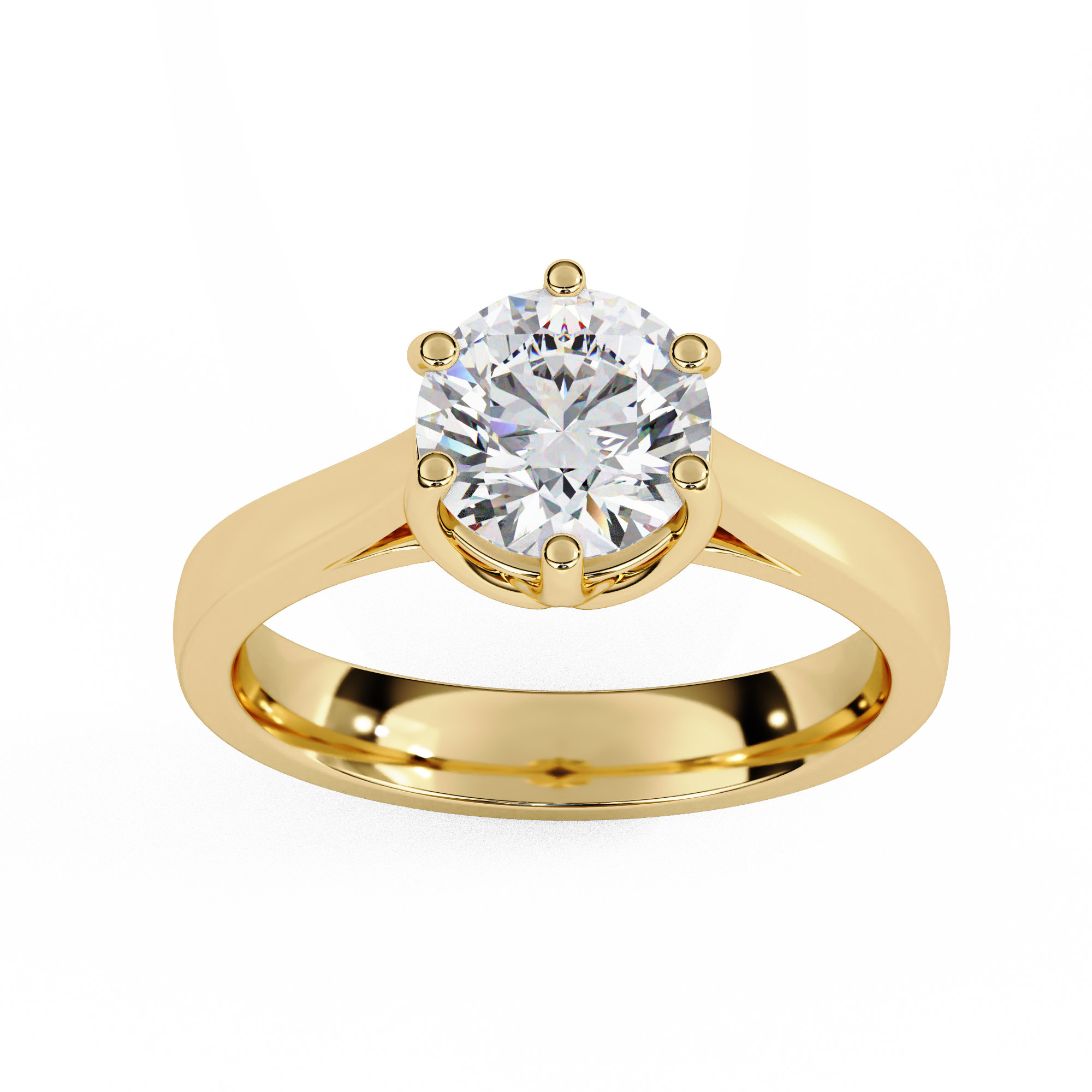 Round Cut Lab Diamond Solitaire Engagement Ring