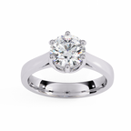 Round Cut Lab Diamond Solitaire Engagement Ring
