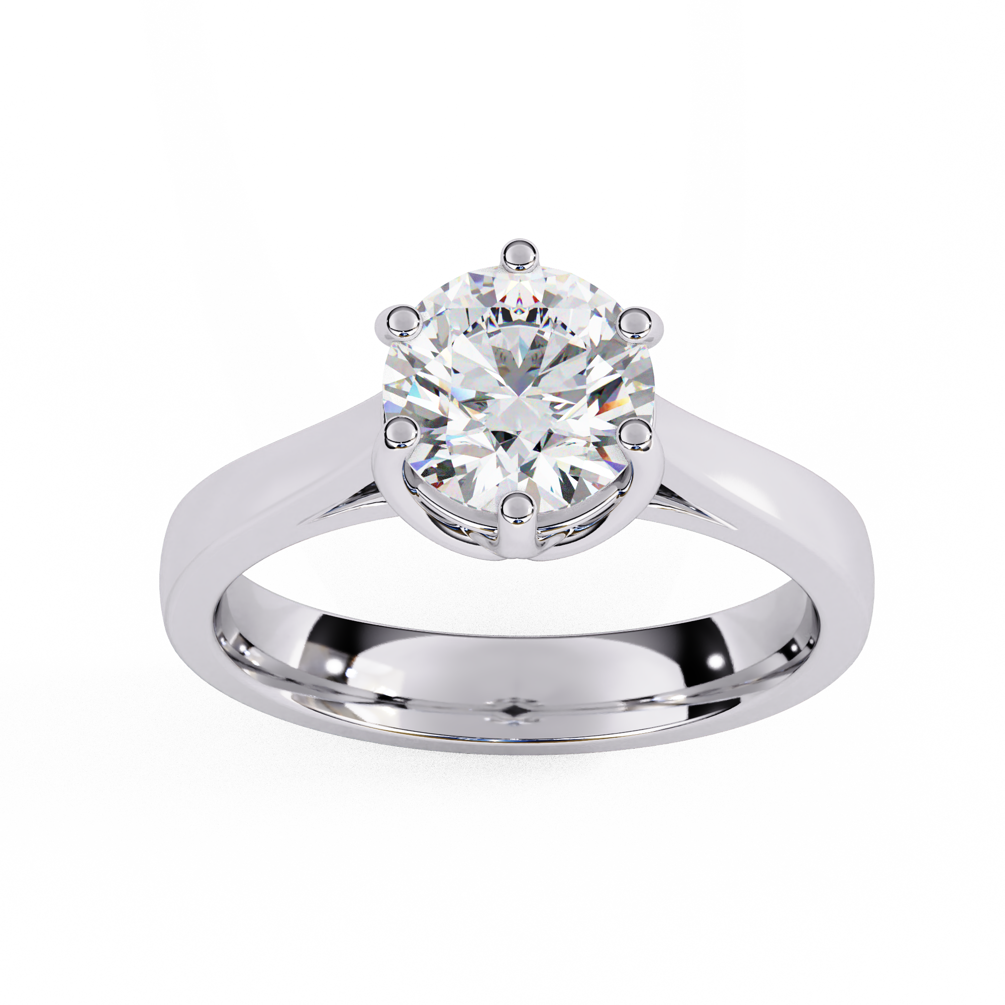 Round Cut Lab Diamond Solitaire Engagement Ring
