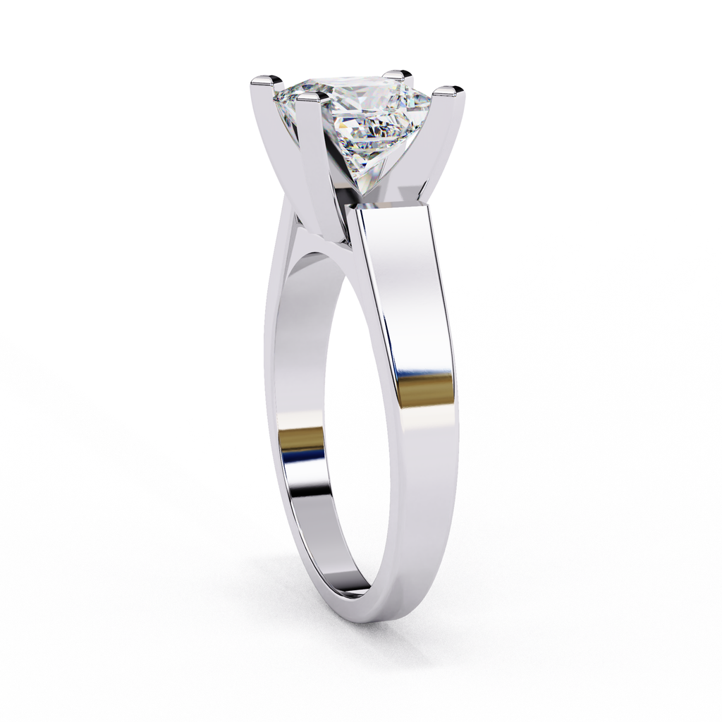 Princess Cut Lab Diamond Open Gallery Solitaire Ring