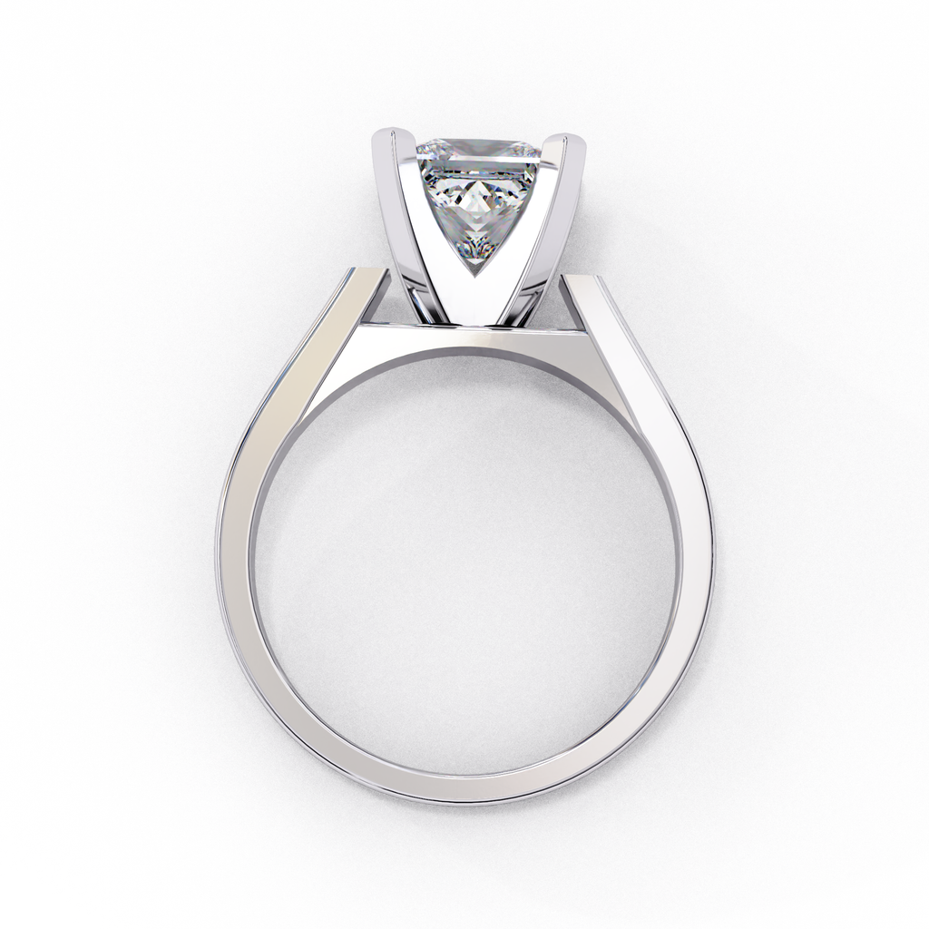 Princess Cut Lab Diamond Open Gallery Solitaire Ring