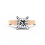 Princess Cut Lab Diamond Open Gallery Solitaire Ring