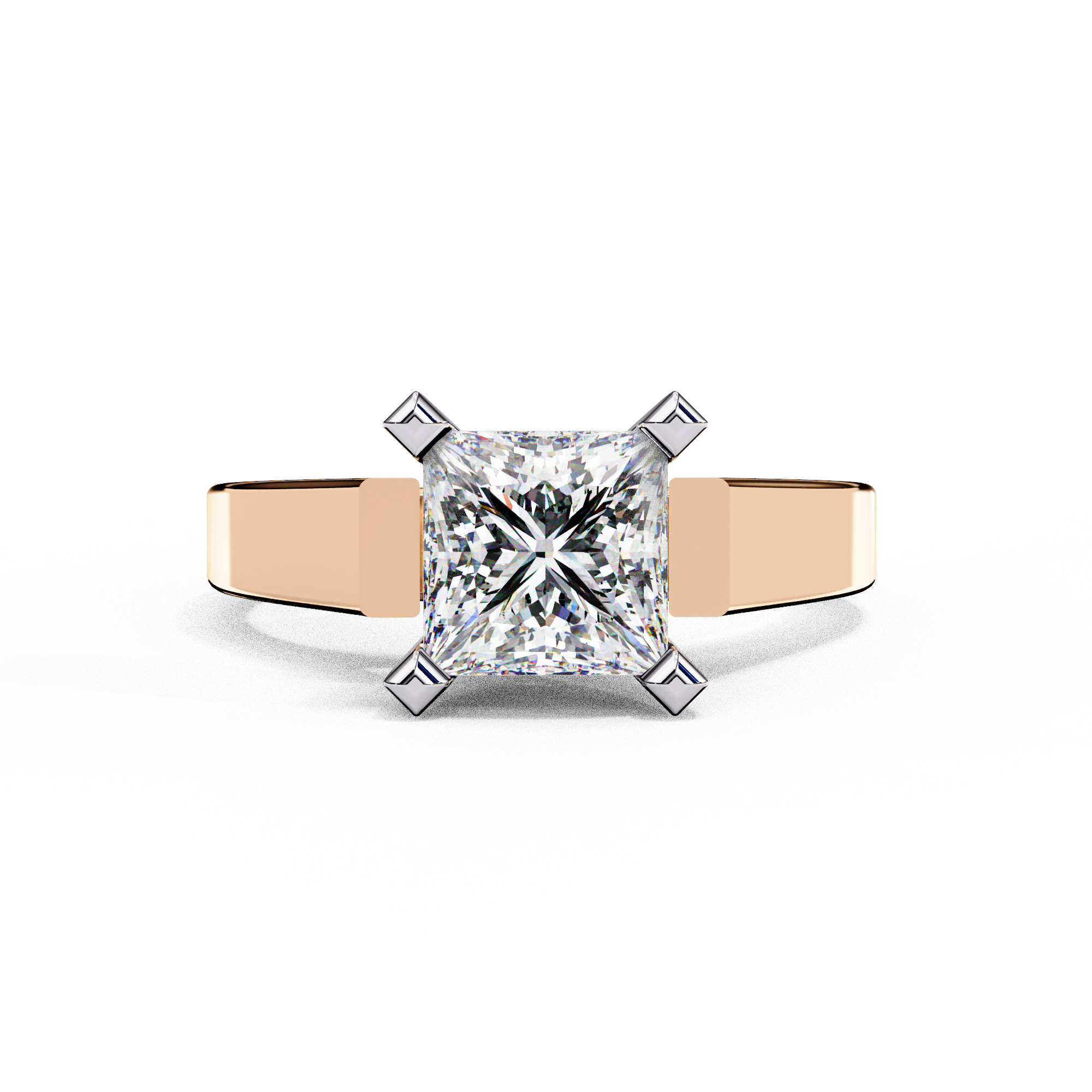 Princess Cut Lab Diamond Open Gallery Solitaire Ring
