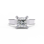 Princess Cut Lab Diamond Open Gallery Solitaire Ring