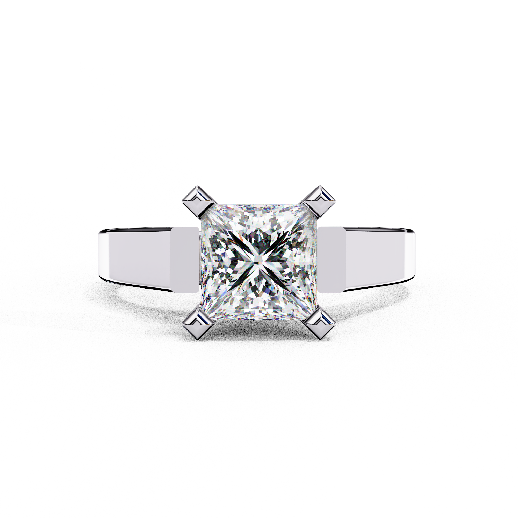 Princess Cut Lab Diamond Open Gallery Solitaire Ring