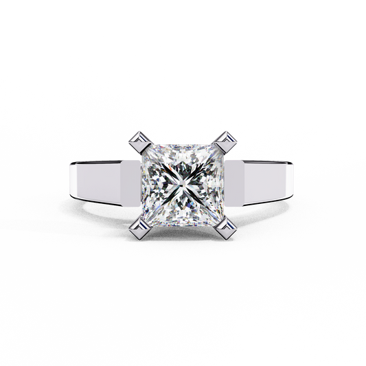 Princess Cut Lab Diamond Open Gallery Solitaire Ring