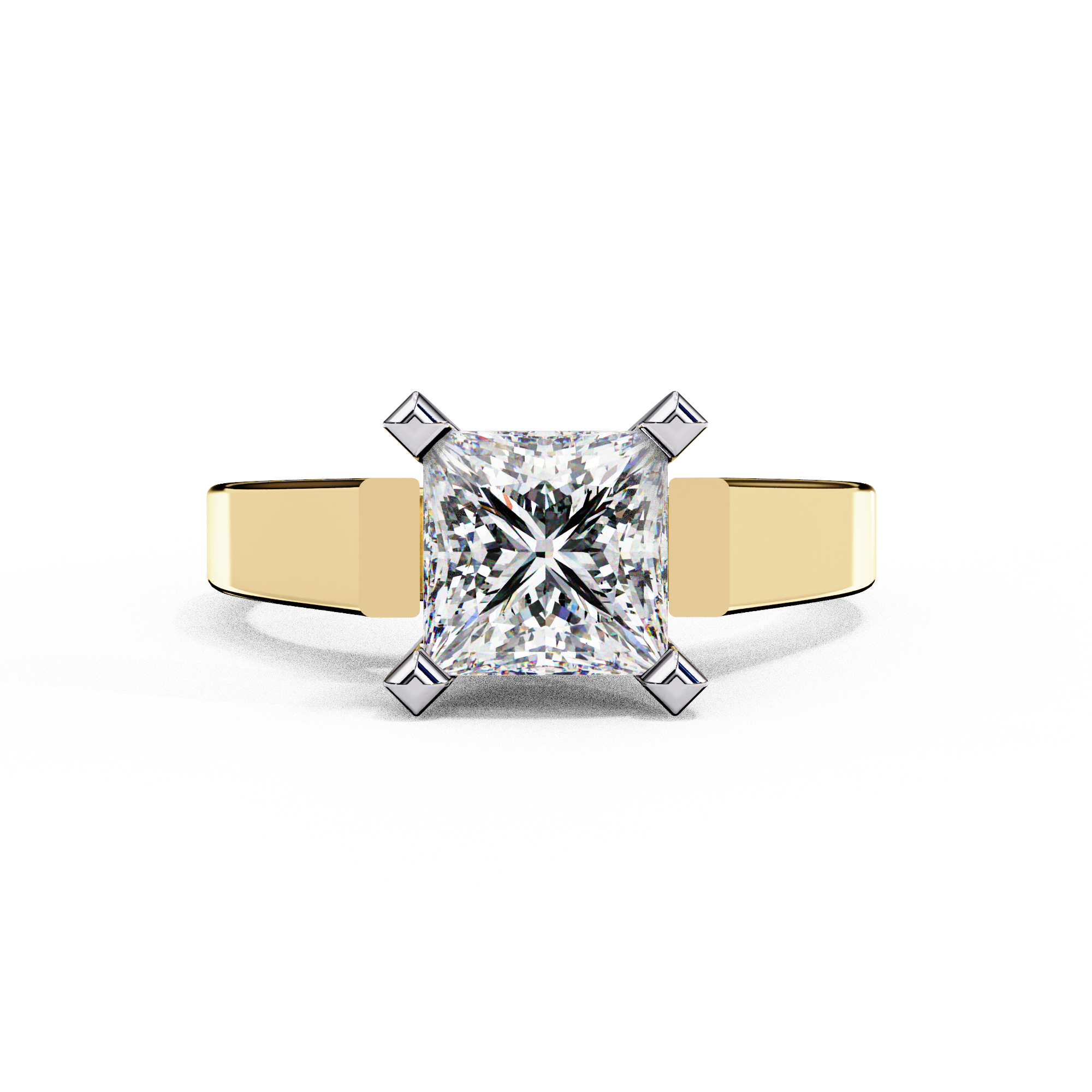 Princess Cut Lab Diamond Open Gallery Solitaire Ring