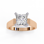 Princess Cut Lab Diamond Open Gallery Solitaire Ring