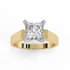 Princess Cut Lab Diamond Open Gallery Solitaire Ring