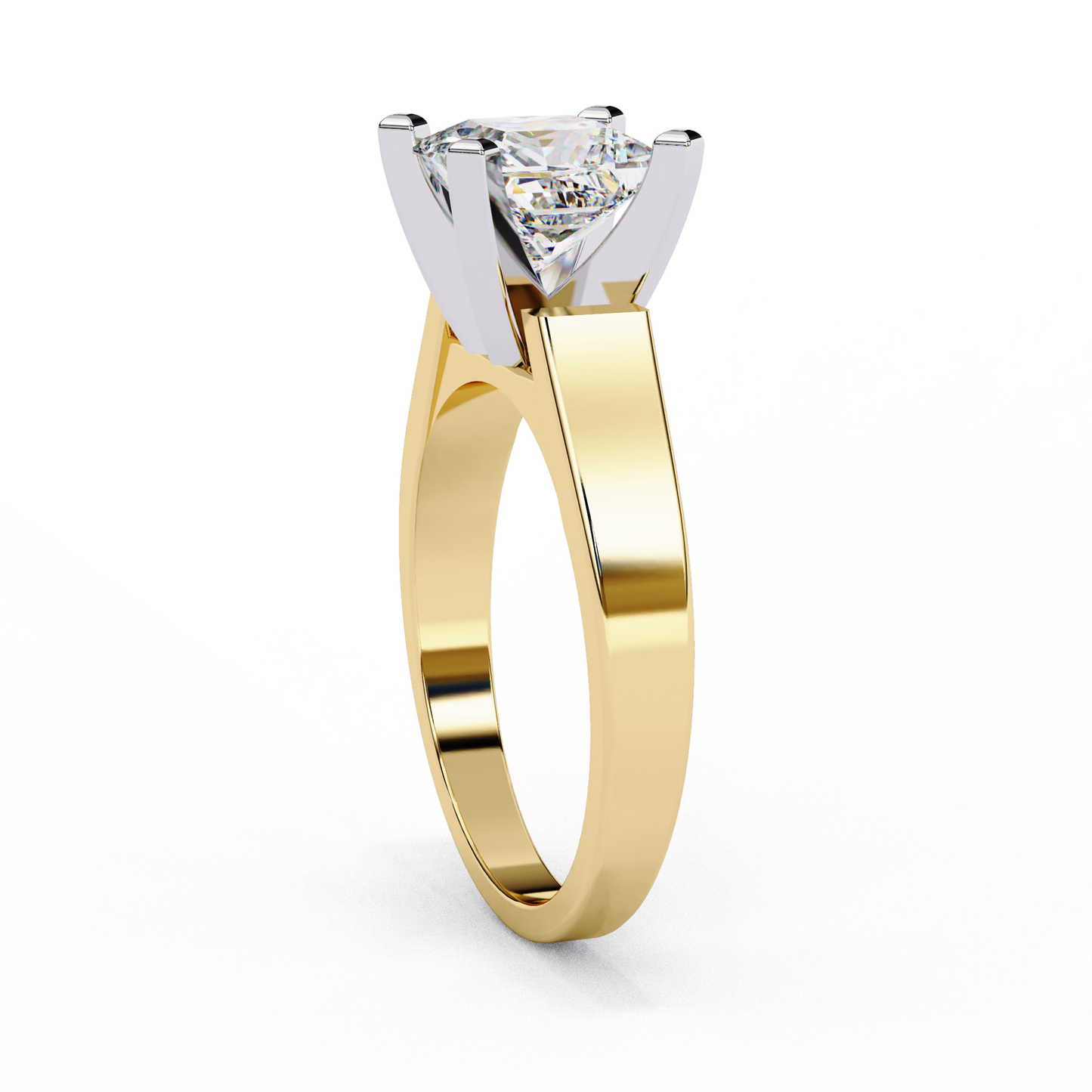 Princess Cut Lab Diamond Open Gallery Solitaire Ring