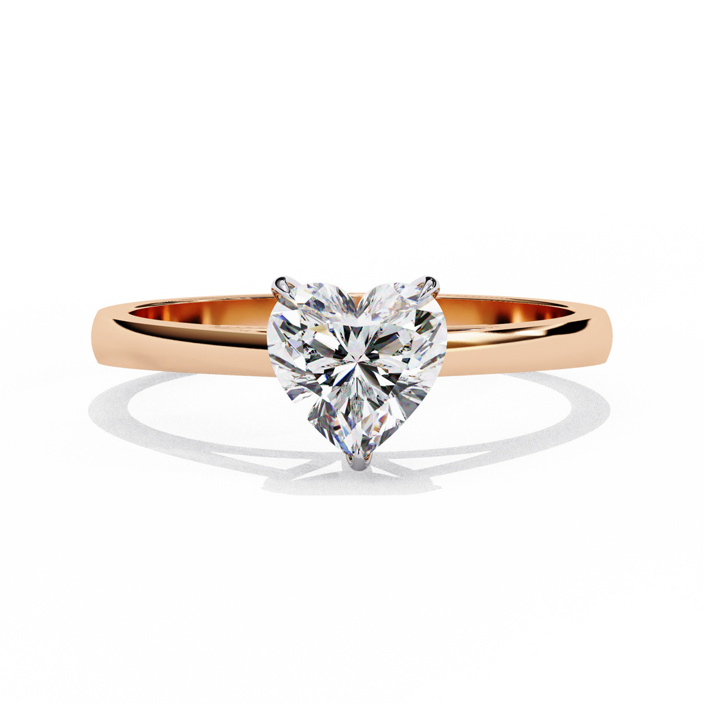 Heart Shaped Lab Diamond Solitaire Engagement Ring