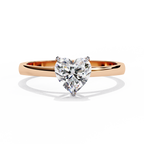 Heart Shaped Lab Diamond Solitaire Engagement Ring