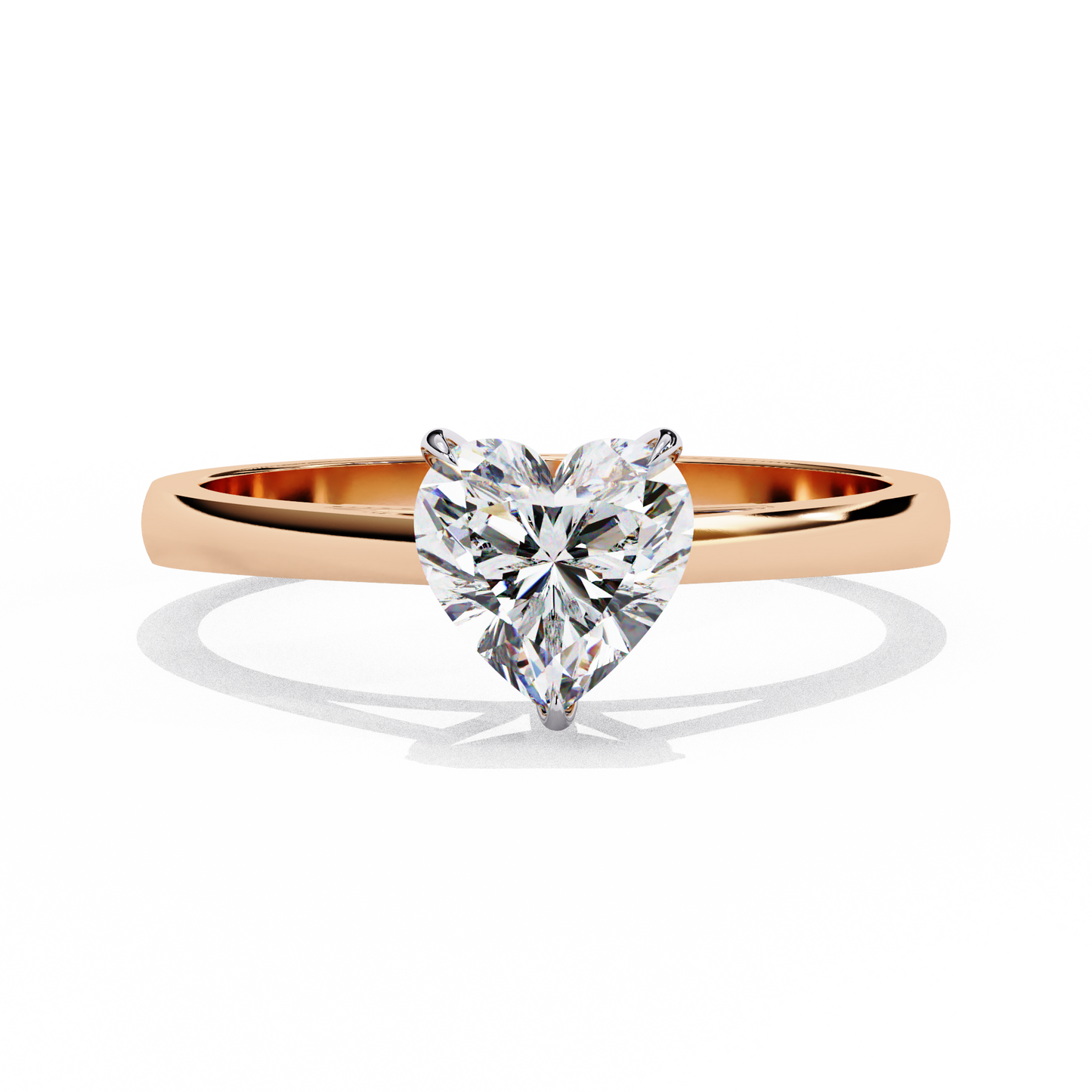 Heart Shaped Lab Diamond Solitaire Engagement Ring