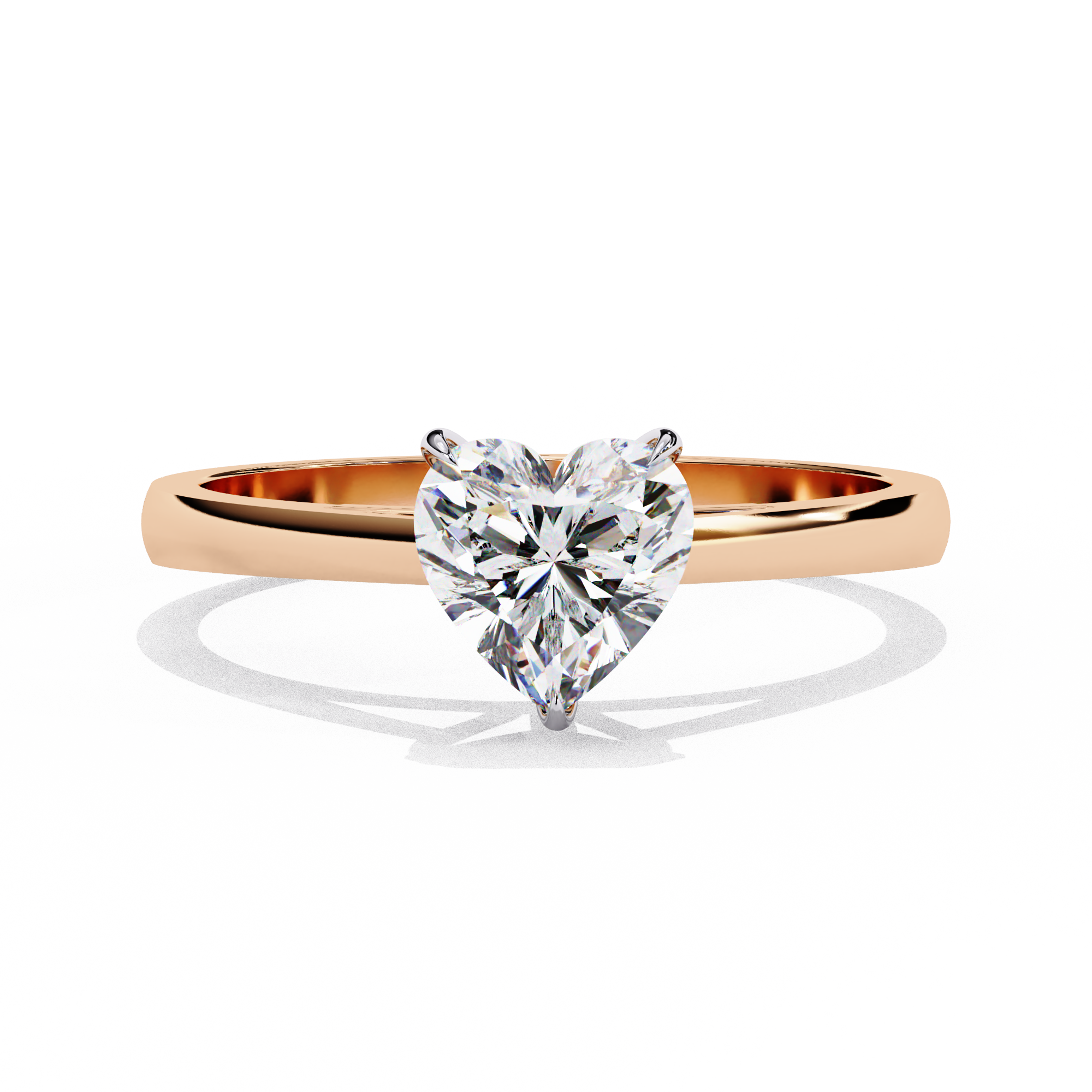 Heart Shaped Lab Diamond Solitaire Engagement Ring