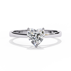 Heart Shaped Lab Diamond Solitaire Engagement Ring