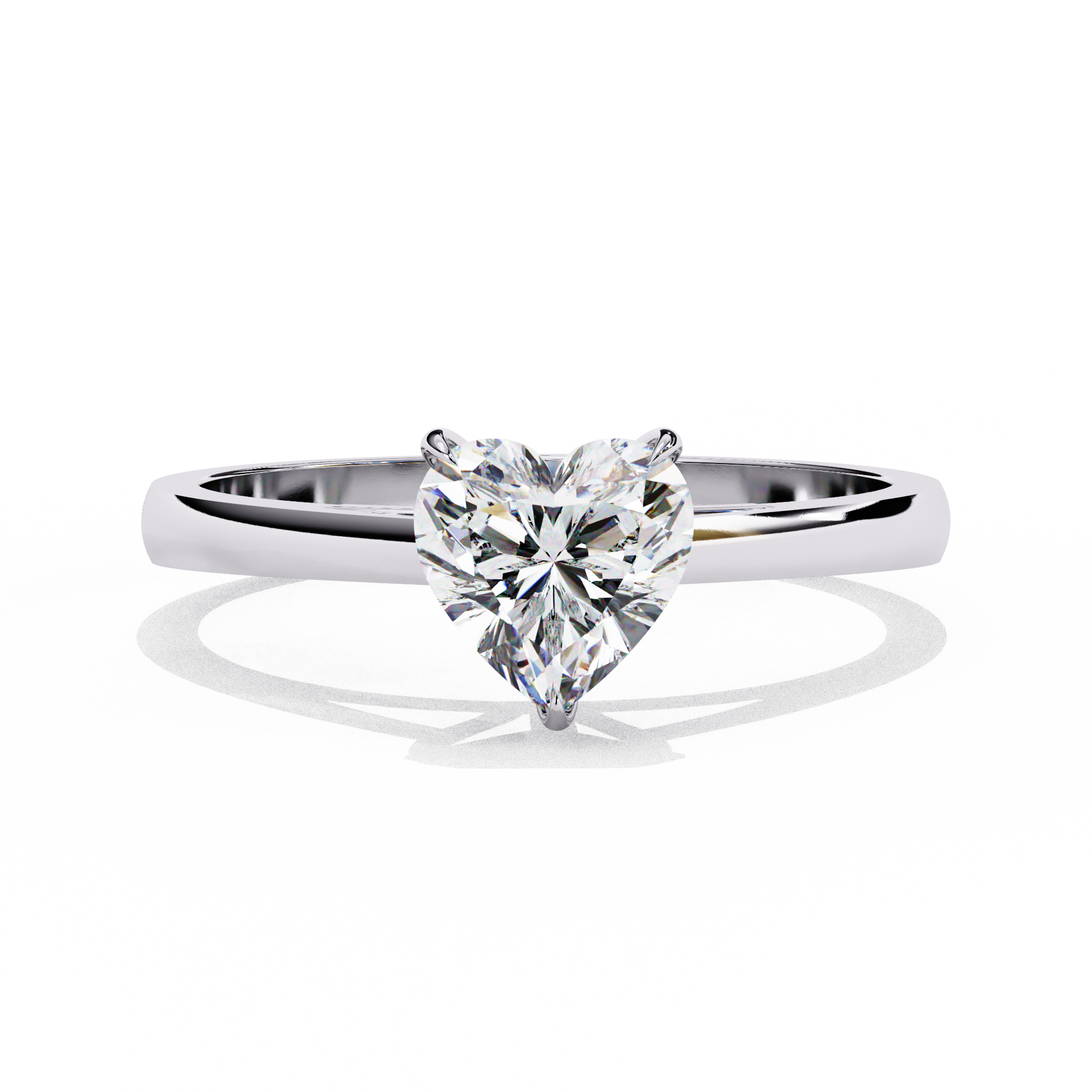 Heart Shaped Lab Diamond Solitaire Engagement Ring