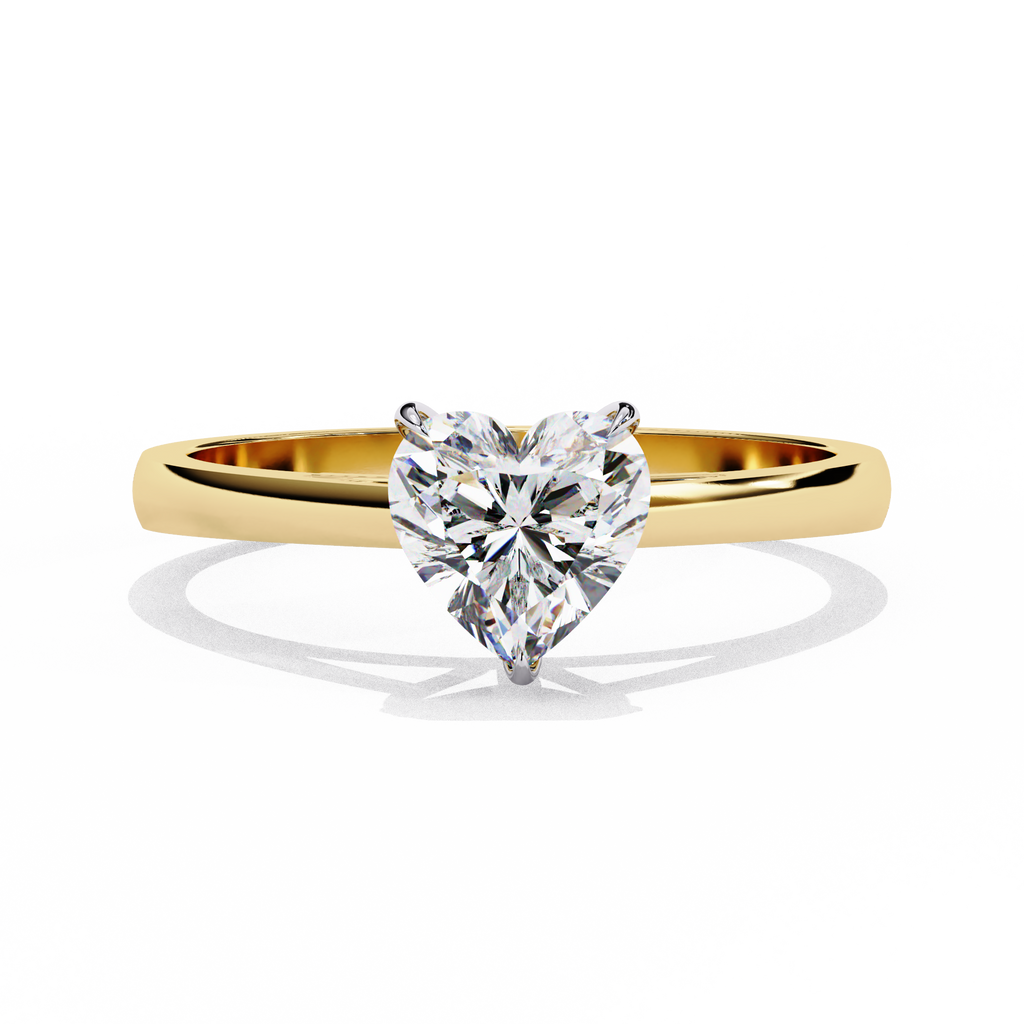 Heart Shaped Lab Diamond Solitaire Engagement Ring
