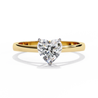 Heart Shaped Lab Diamond Solitaire Engagement Ring