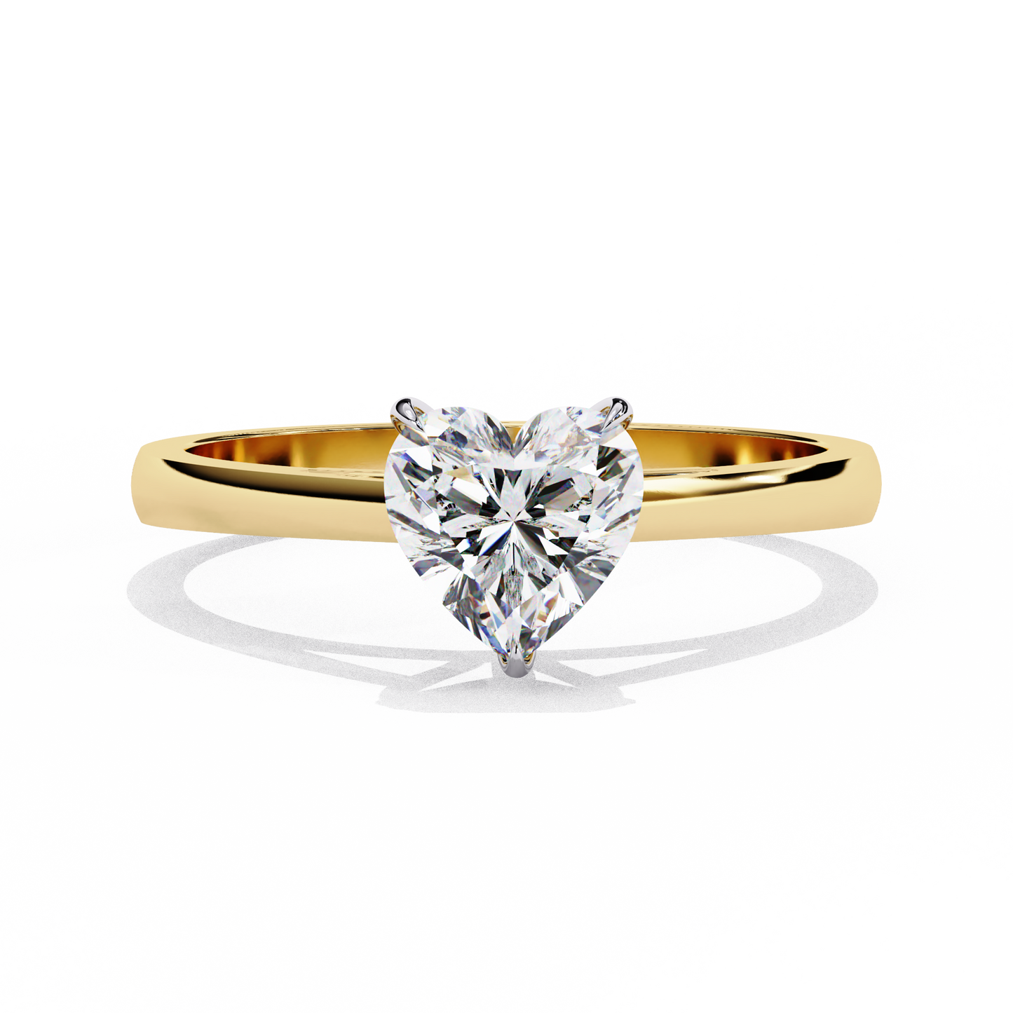 Heart Shaped Lab Diamond Solitaire Engagement Ring