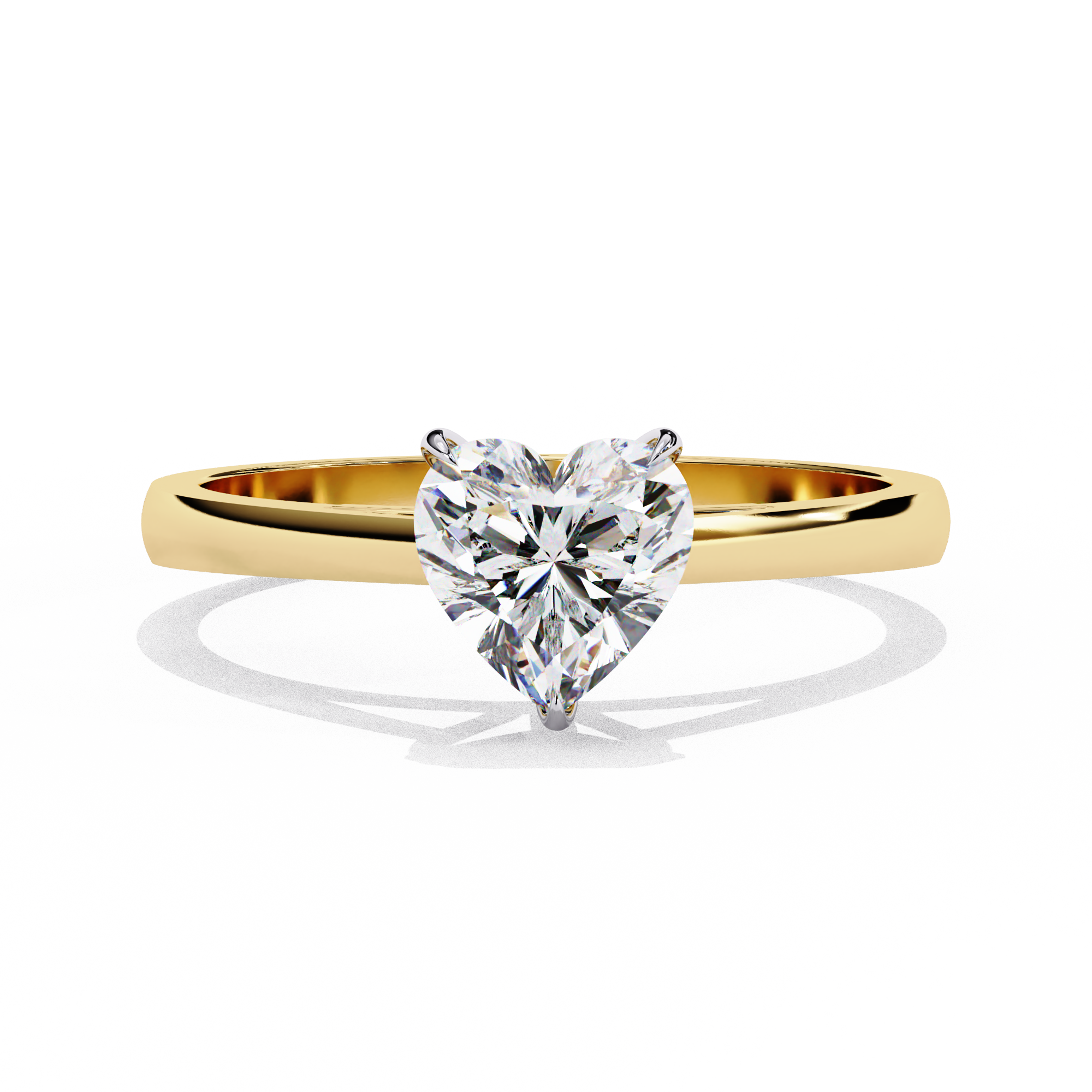 Heart Shaped Lab Diamond Solitaire Engagement Ring