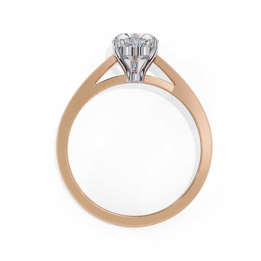 Heart Shaped Lab Diamond Solitaire Engagement Ring