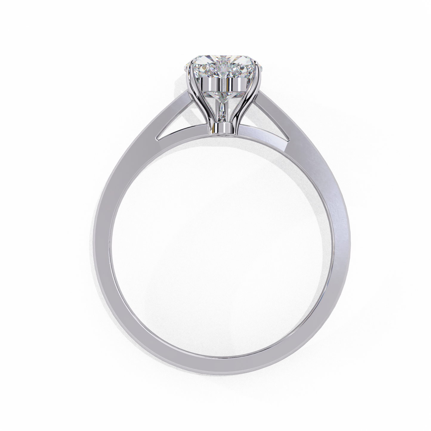 Heart Shaped Lab Diamond Solitaire Engagement Ring
