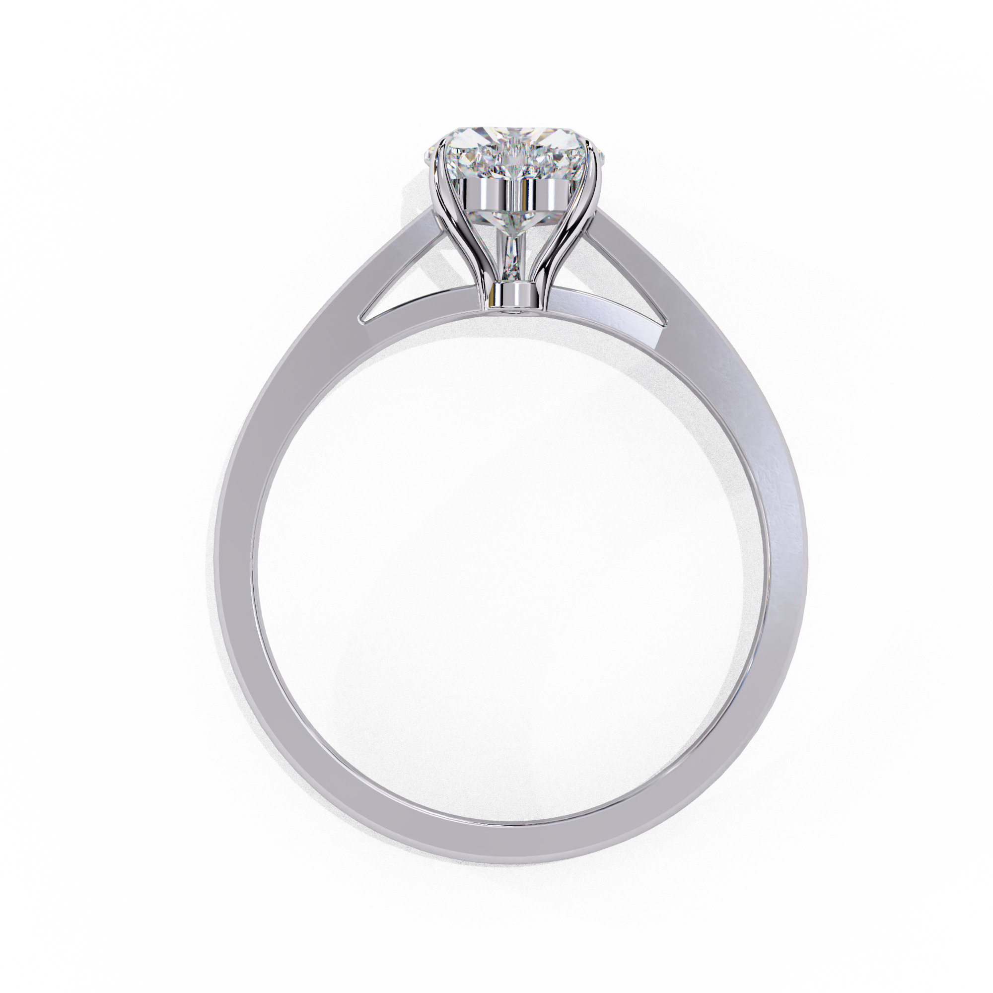 Heart Shaped Lab Diamond Solitaire Engagement Ring
