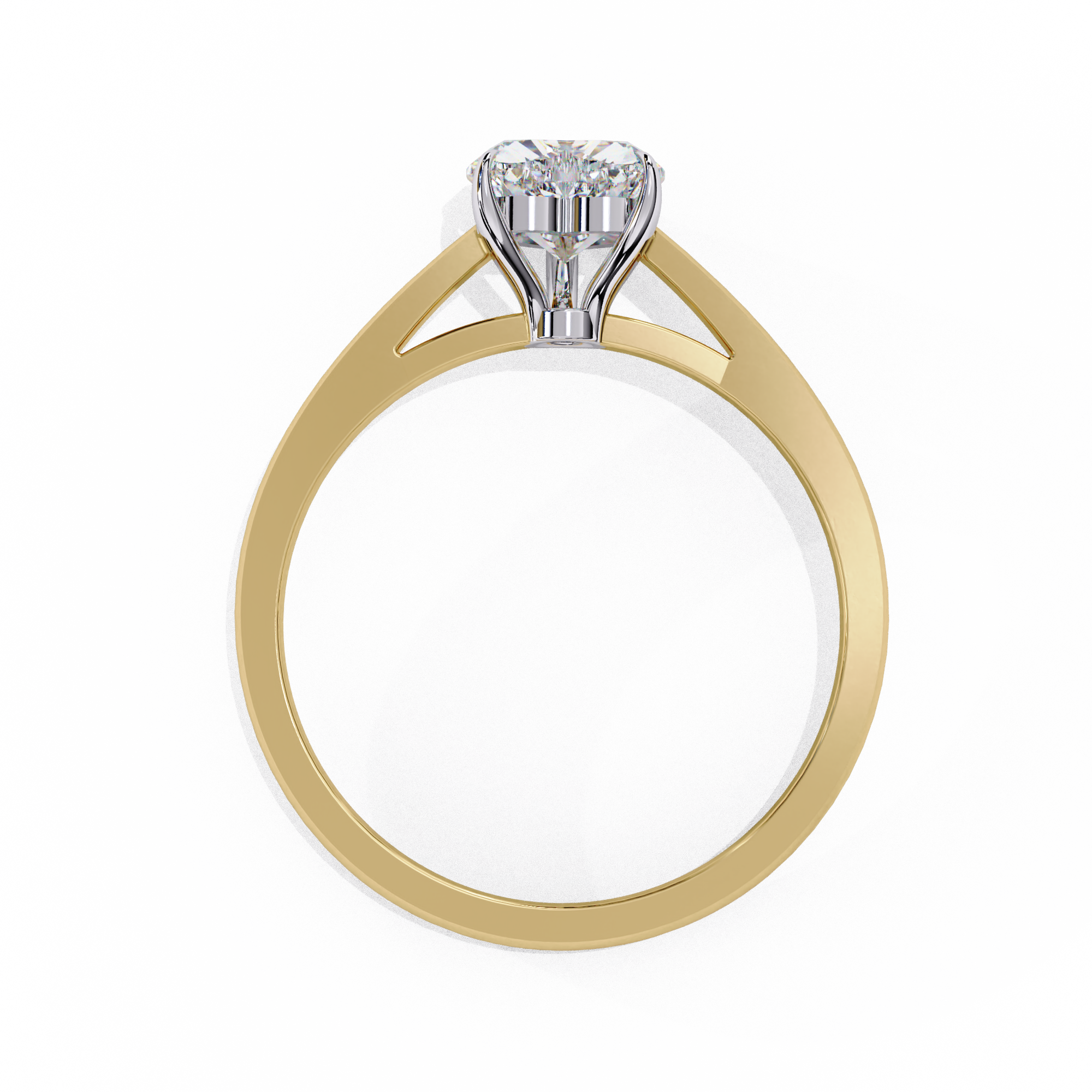 Heart Shaped Lab Diamond Solitaire Engagement Ring