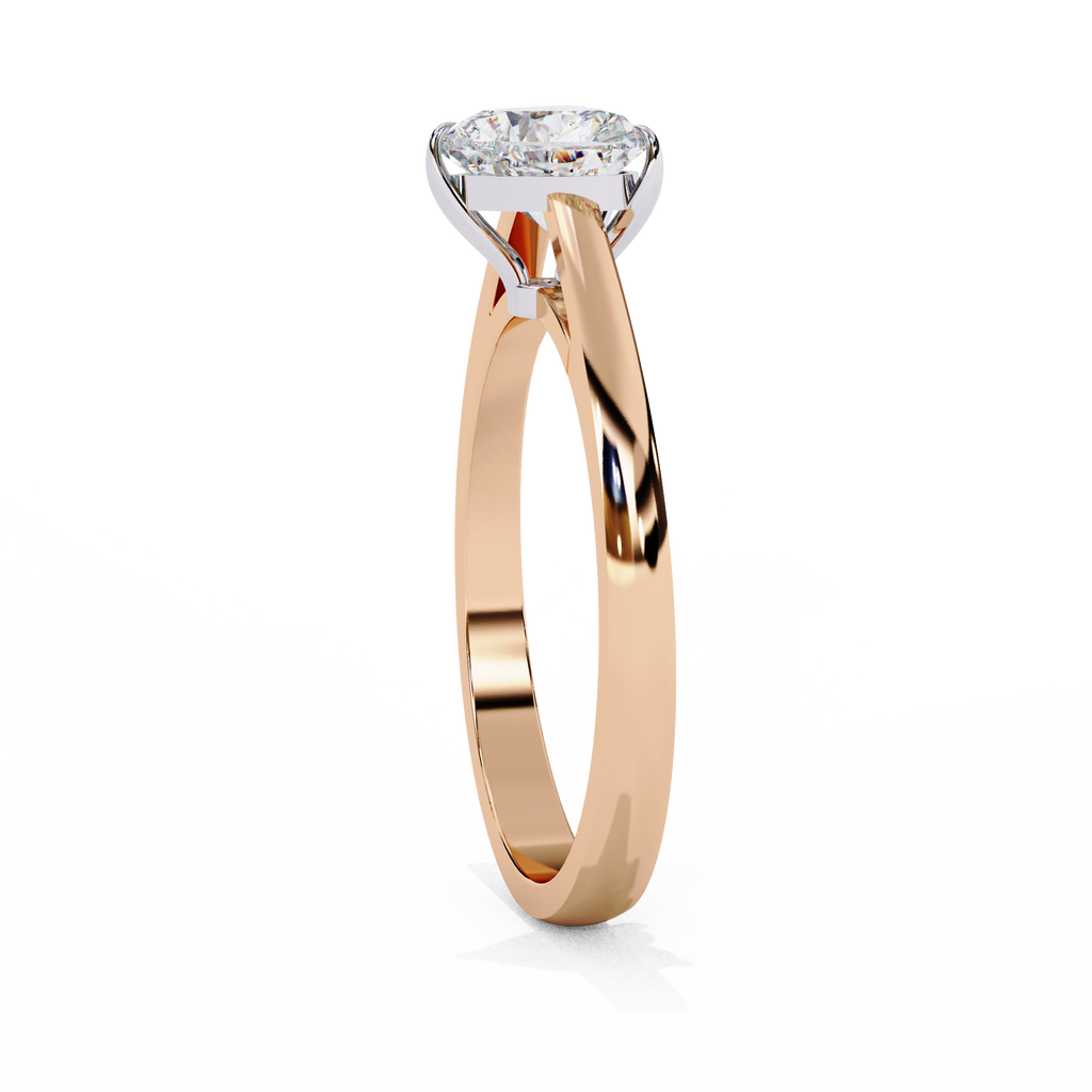 Heart Shaped Lab Diamond Solitaire Engagement Ring