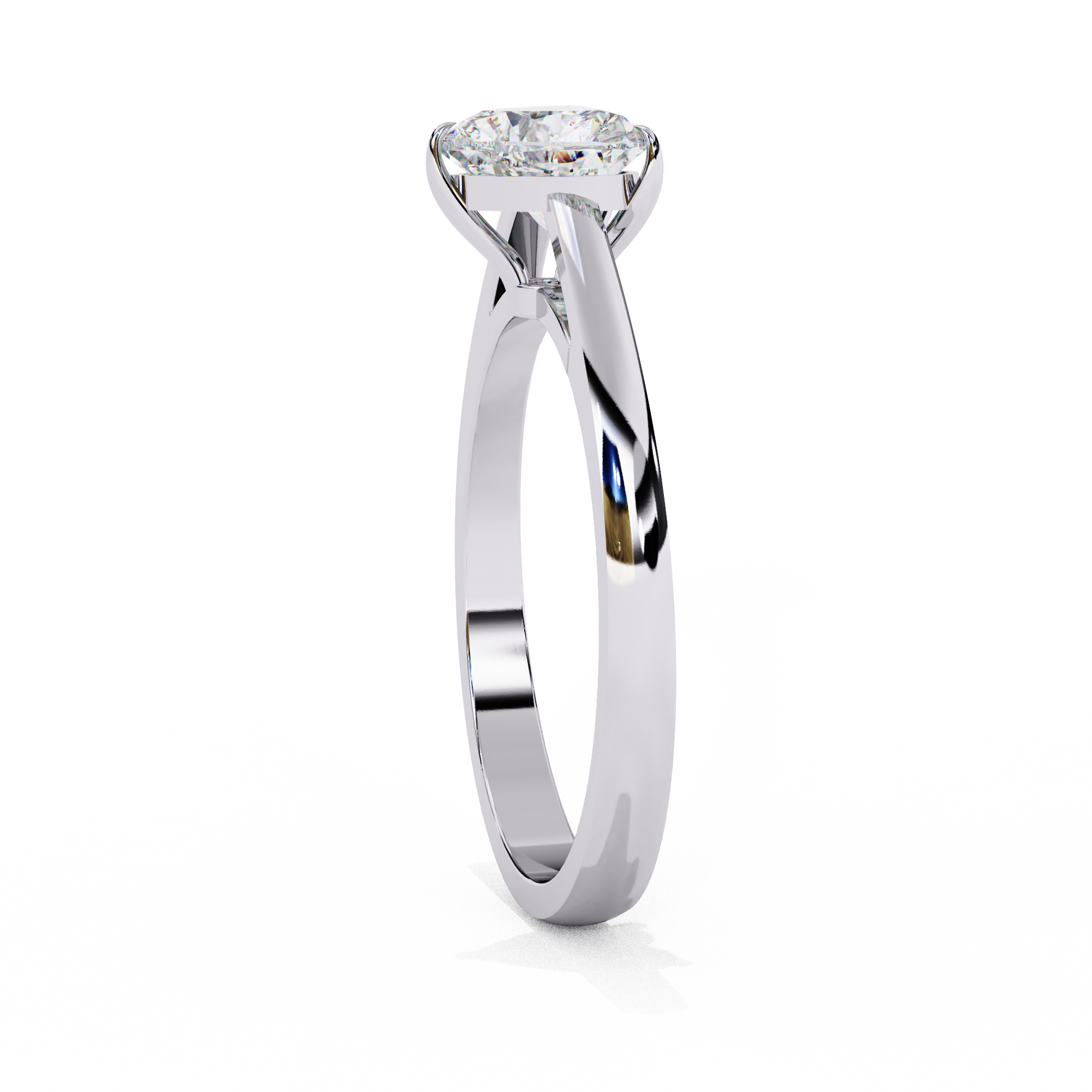 Heart Shaped Lab Diamond Solitaire Engagement Ring