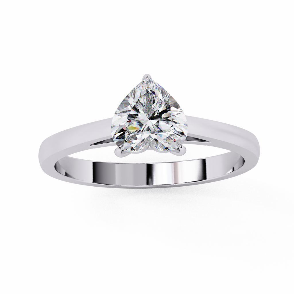 Heart Shaped Lab Diamond Solitaire Engagement Ring