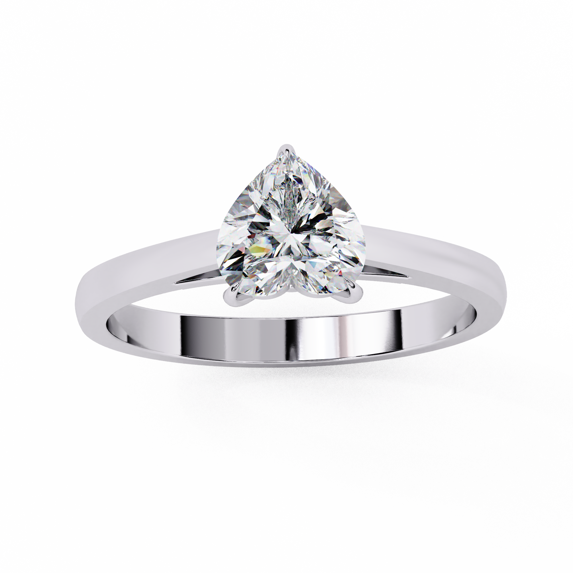 Heart Shaped Lab Diamond Solitaire Engagement Ring