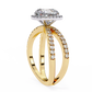 Cushion Cut Lab Diamond Split Shank Engagement Ring