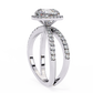 Cushion Cut Lab Diamond Split Shank Engagement Ring