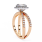 Cushion Cut Lab Diamond Split Shank Engagement Ring