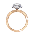 Cushion Cut Lab Diamond Split Shank Engagement Ring