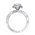 Cushion Cut Lab Diamond Split Shank Engagement Ring