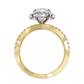 Cushion Cut Lab Diamond Split Shank Engagement Ring