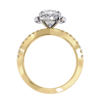 Cushion Cut Lab Diamond Split Shank Engagement Ring