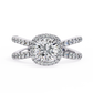 Cushion Cut Lab Diamond Split Shank Engagement Ring