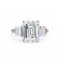 Emerald Cut Lab Diamond Three Stone Ring