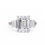 Emerald Cut Lab Diamond Three Stone Ring