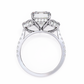 Emerald Cut Lab Diamond Three Stone Ring