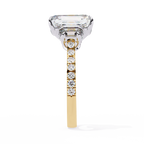 Emerald Cut Lab Diamond Three Stone Ring