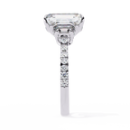 Emerald Cut Lab Diamond Three Stone Ring