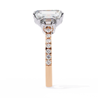Emerald Cut Lab Diamond Three Stone Ring