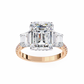 Emerald Cut Lab Diamond Three Stone Ring